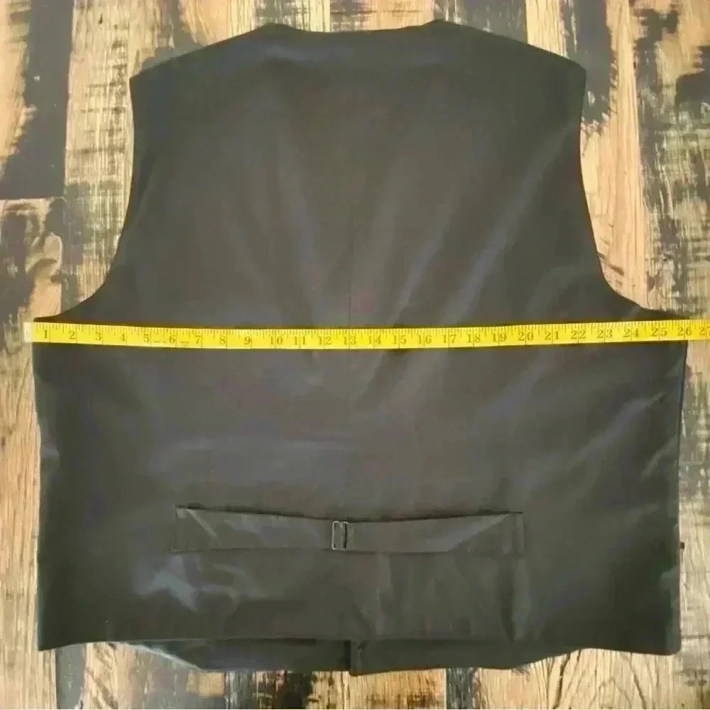 HORSEFLY Black Wool Western Vest Etched Star Buttons Men’s Size 50